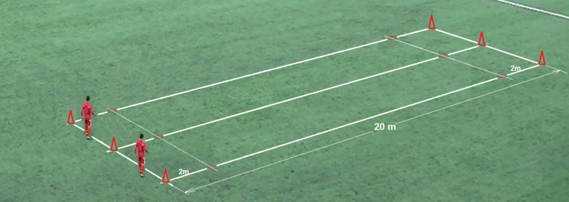 how to measure 20 meters for beep test